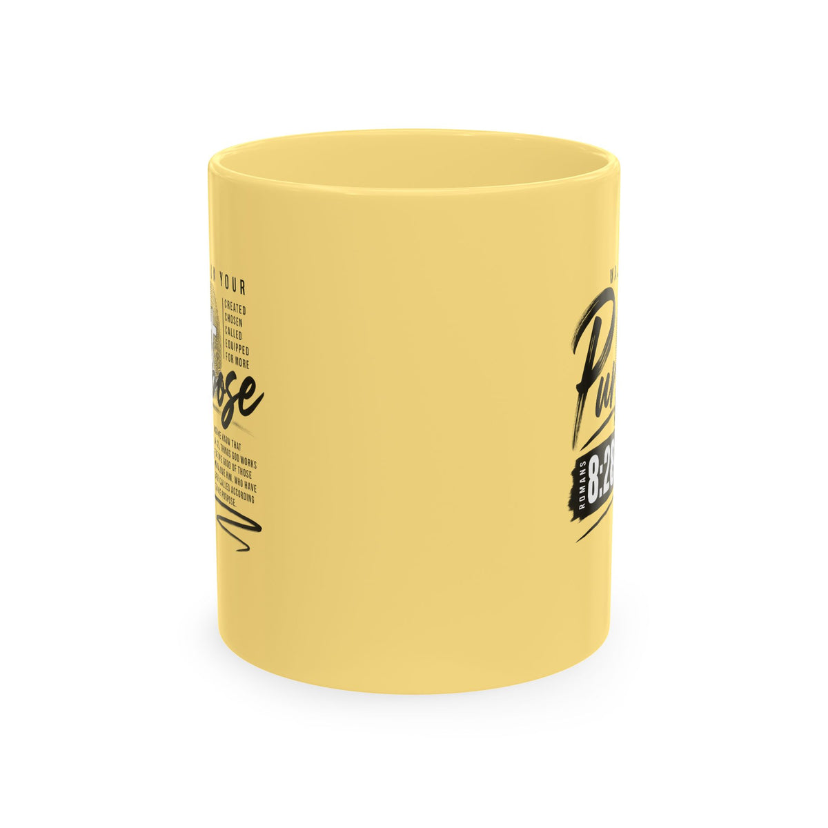 Purpose 8:28 Ceramic Mug — Christian Inspirational Coffee Cup