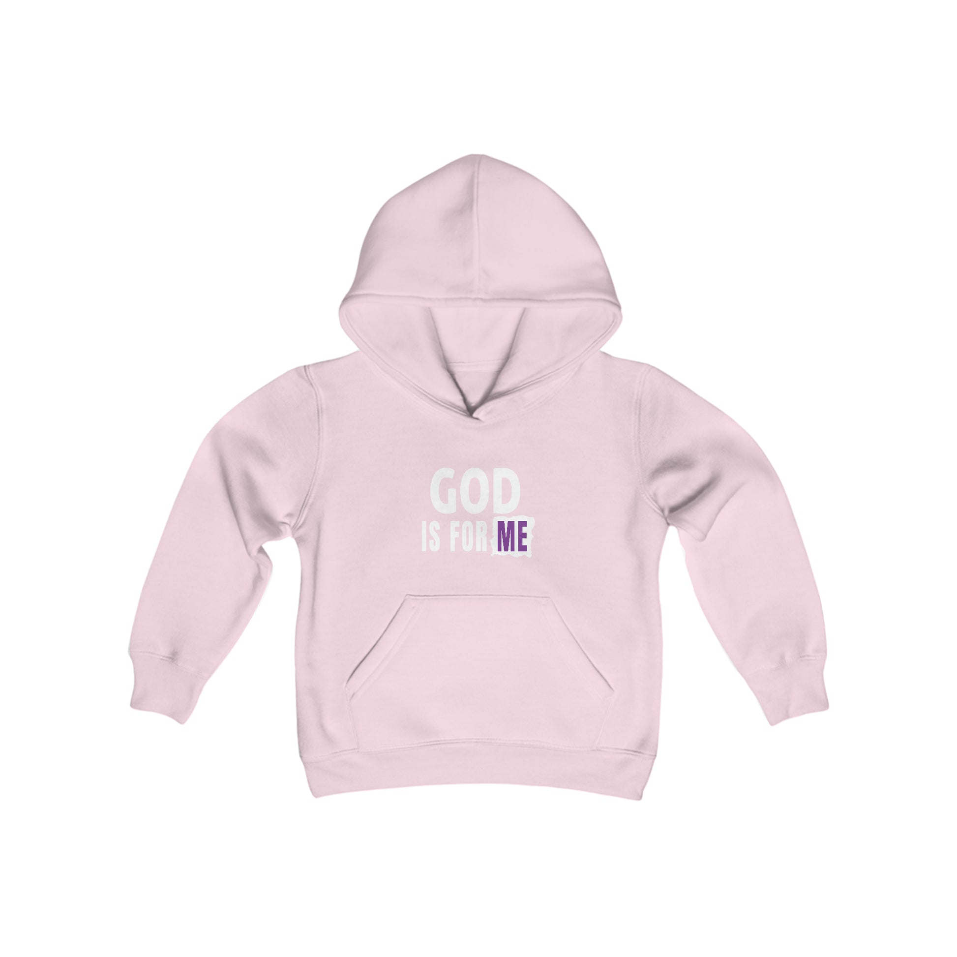 God Is For Me Youth Heavy Blend Christian Hooded Sweatshirt Printify