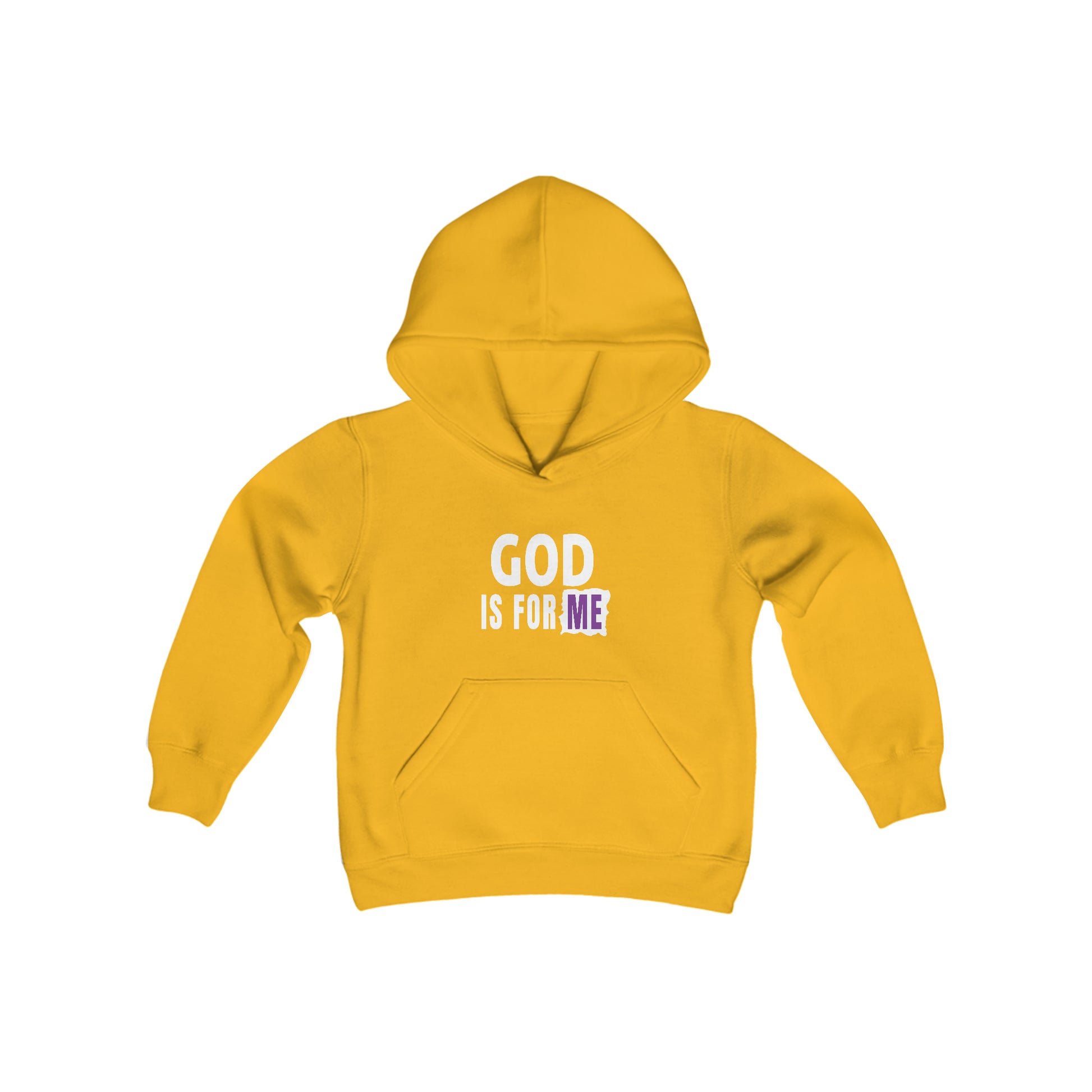 God Is For Me Youth Heavy Blend Christian Hooded Sweatshirt Printify