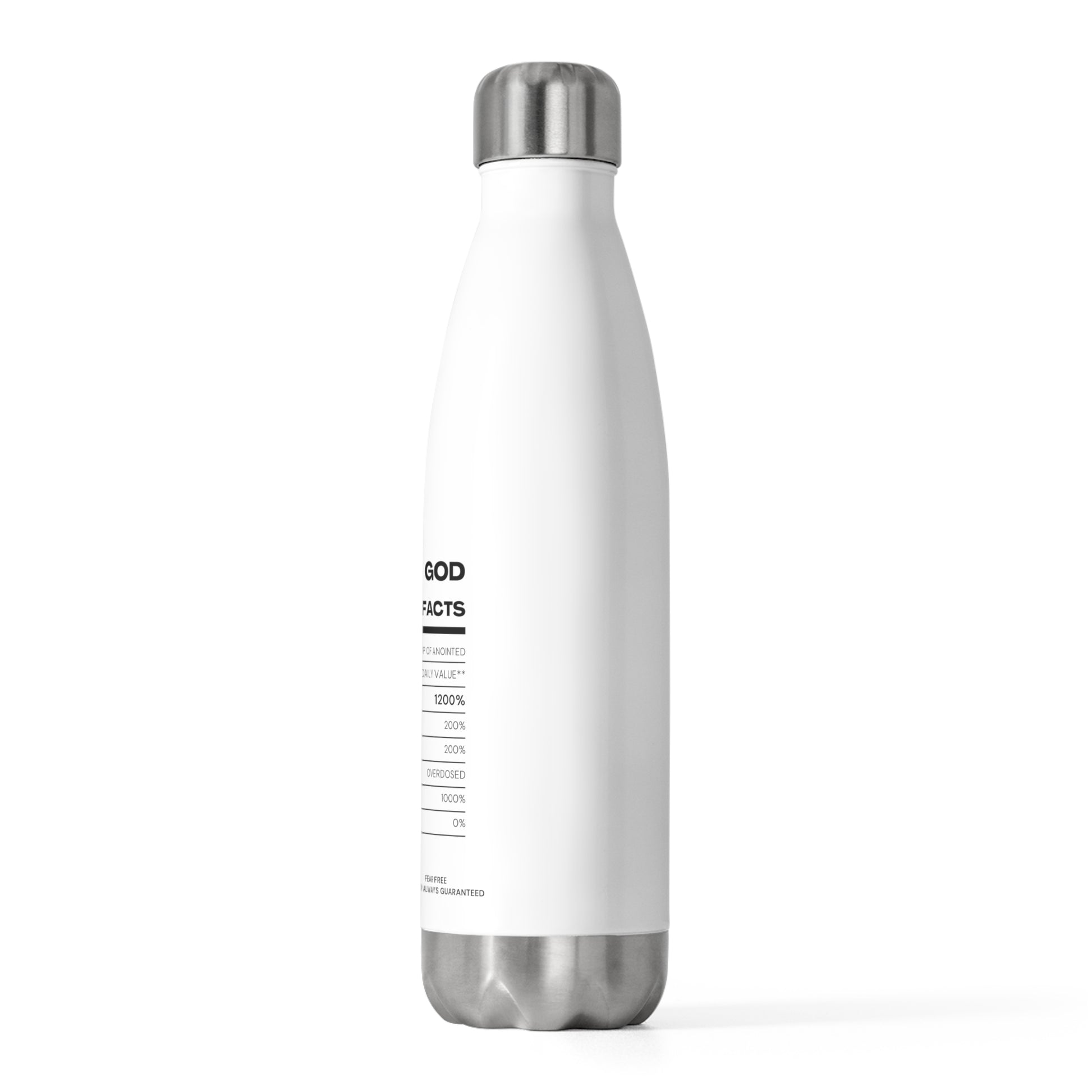 Child Of God Nutrition Facts Insulated Bottle Printify
