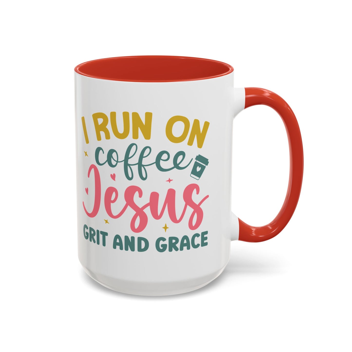 Inspirational Coffee Accent Mug - "I Run on Coffee & " - Perfect Gift for Faith & Coffee Lovers