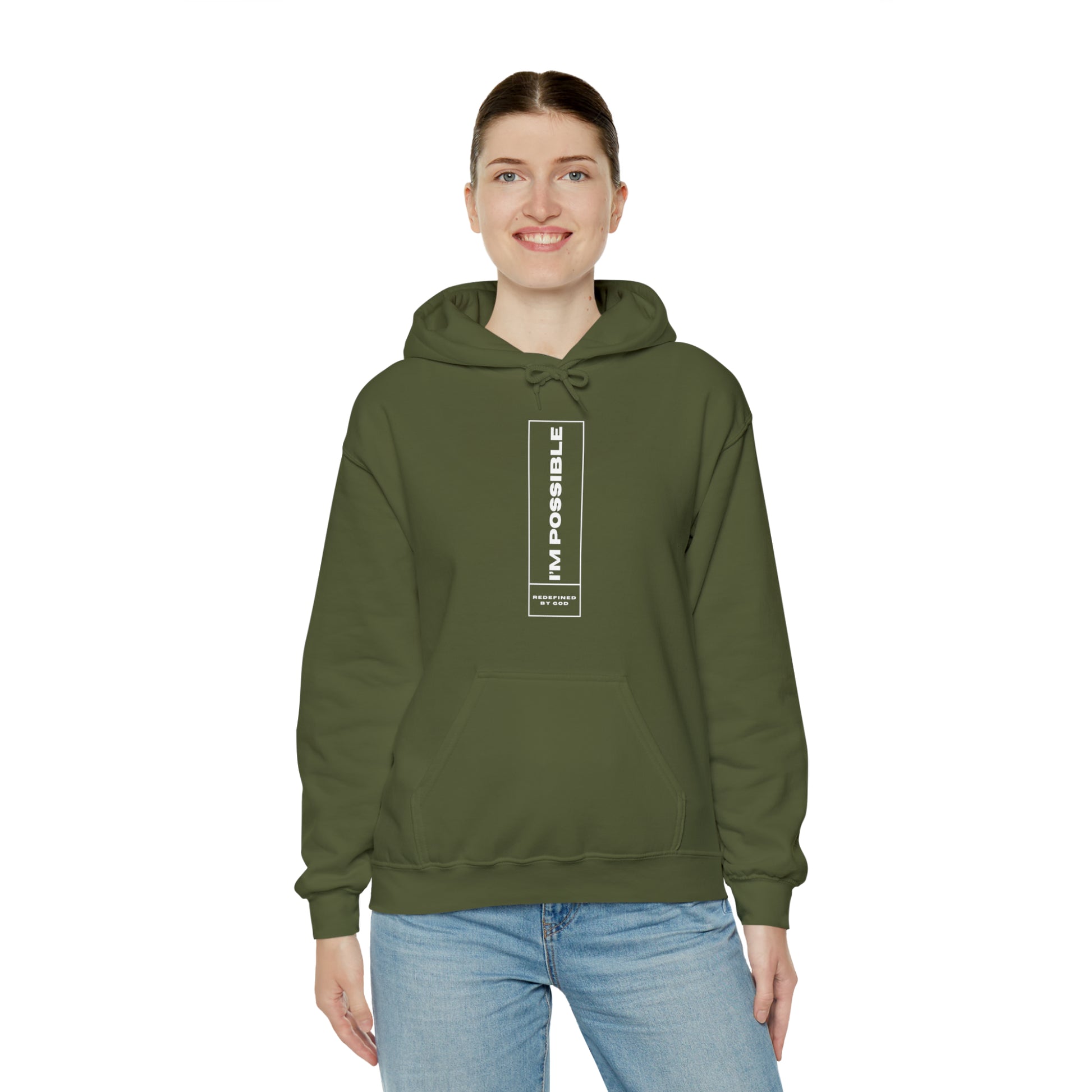 I'm Possible Redefined By God Unisex Hooded Sweatshirt Printify