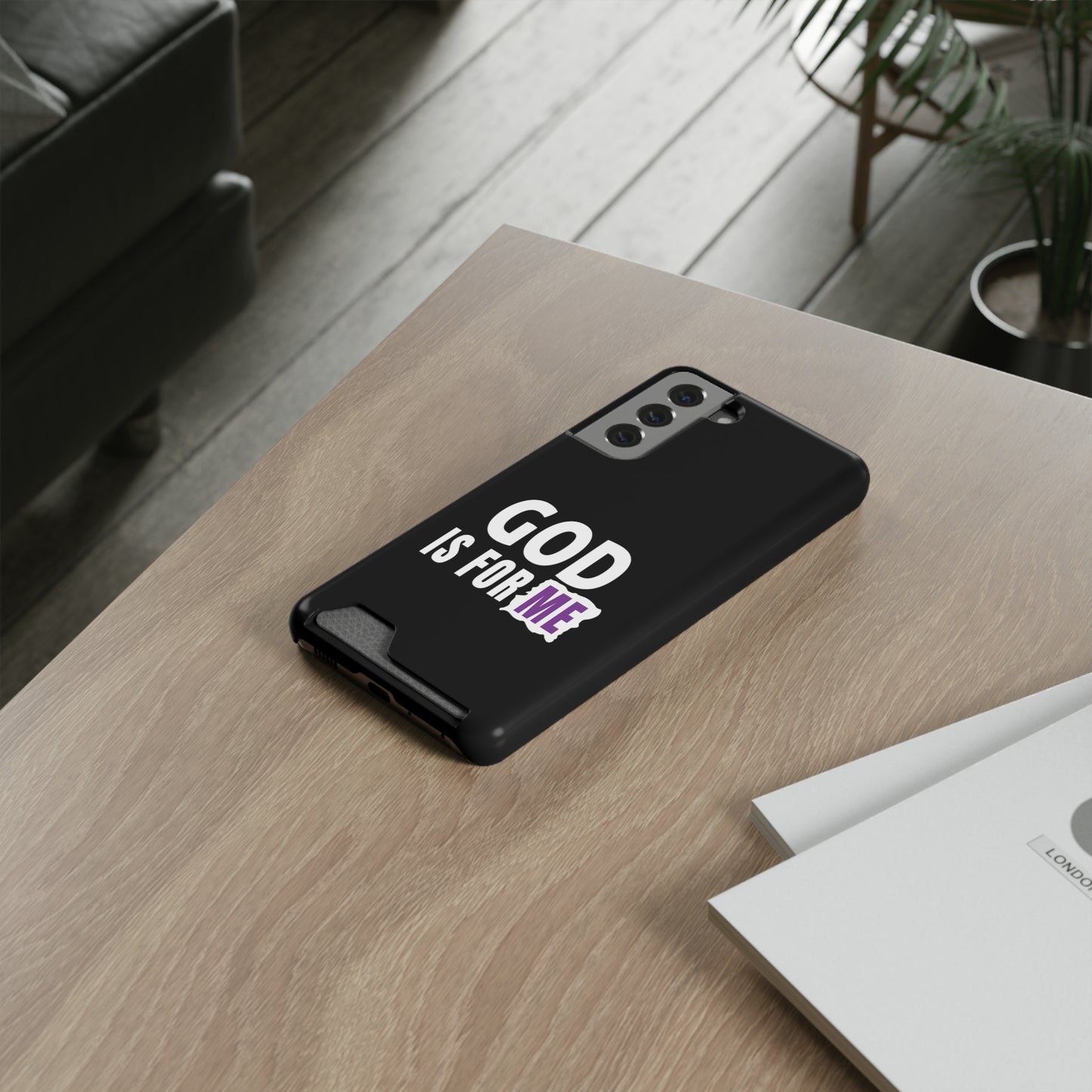 God Is For Me Christian Phone Case With Card Holder Printify