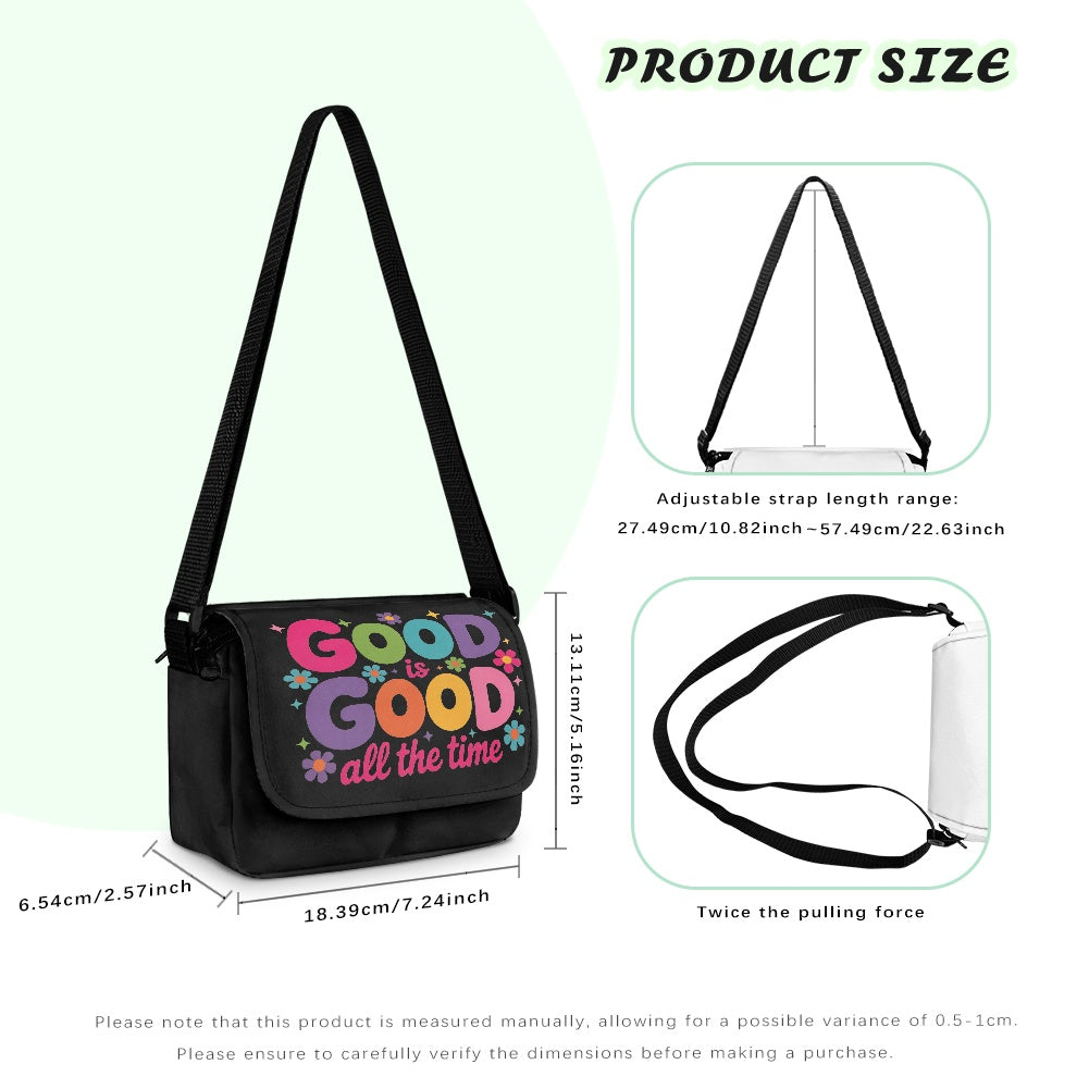 God Is Good All The Time Christian Kids Flap Crossbody Bag