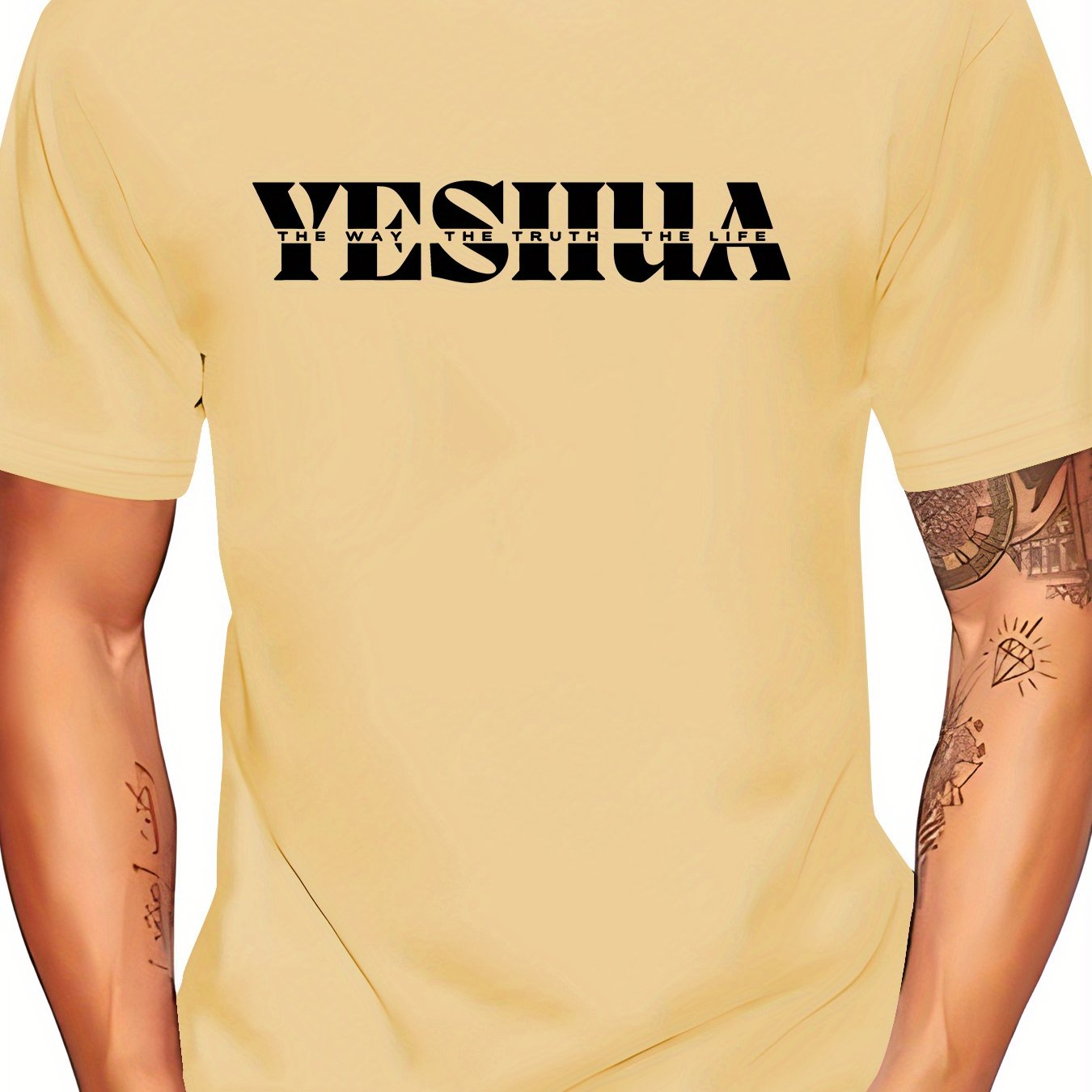 Yeshua The Way The Truth The Life Men's Christian T-shirt claimedbygoddesigns
