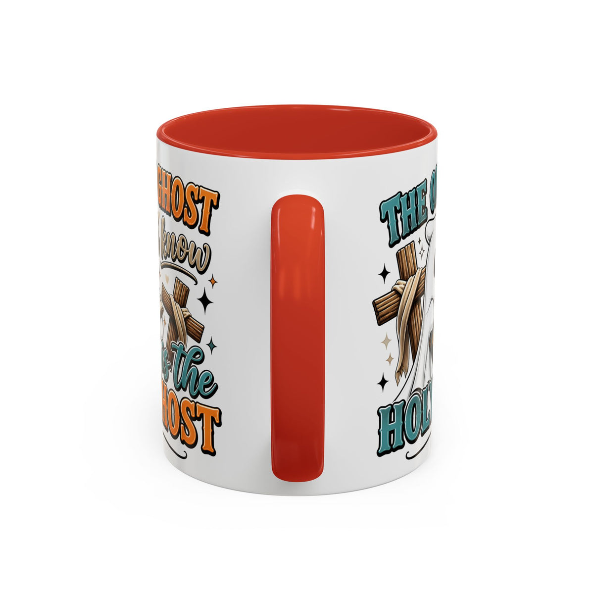 Accent Mug — "The Only Ghost I Know Is the Holy Ghost" Christian Halloween Coffee Cup