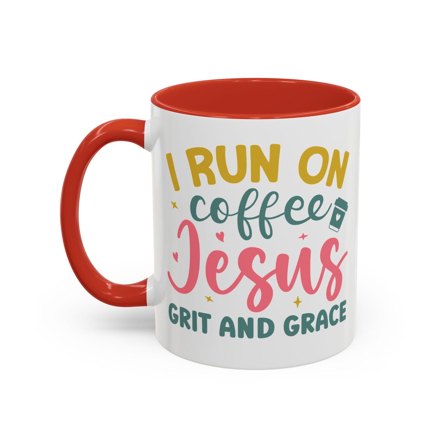 Inspirational Coffee Accent Mug - "I Run on Coffee & " - Perfect Gift for Faith & Coffee Lovers