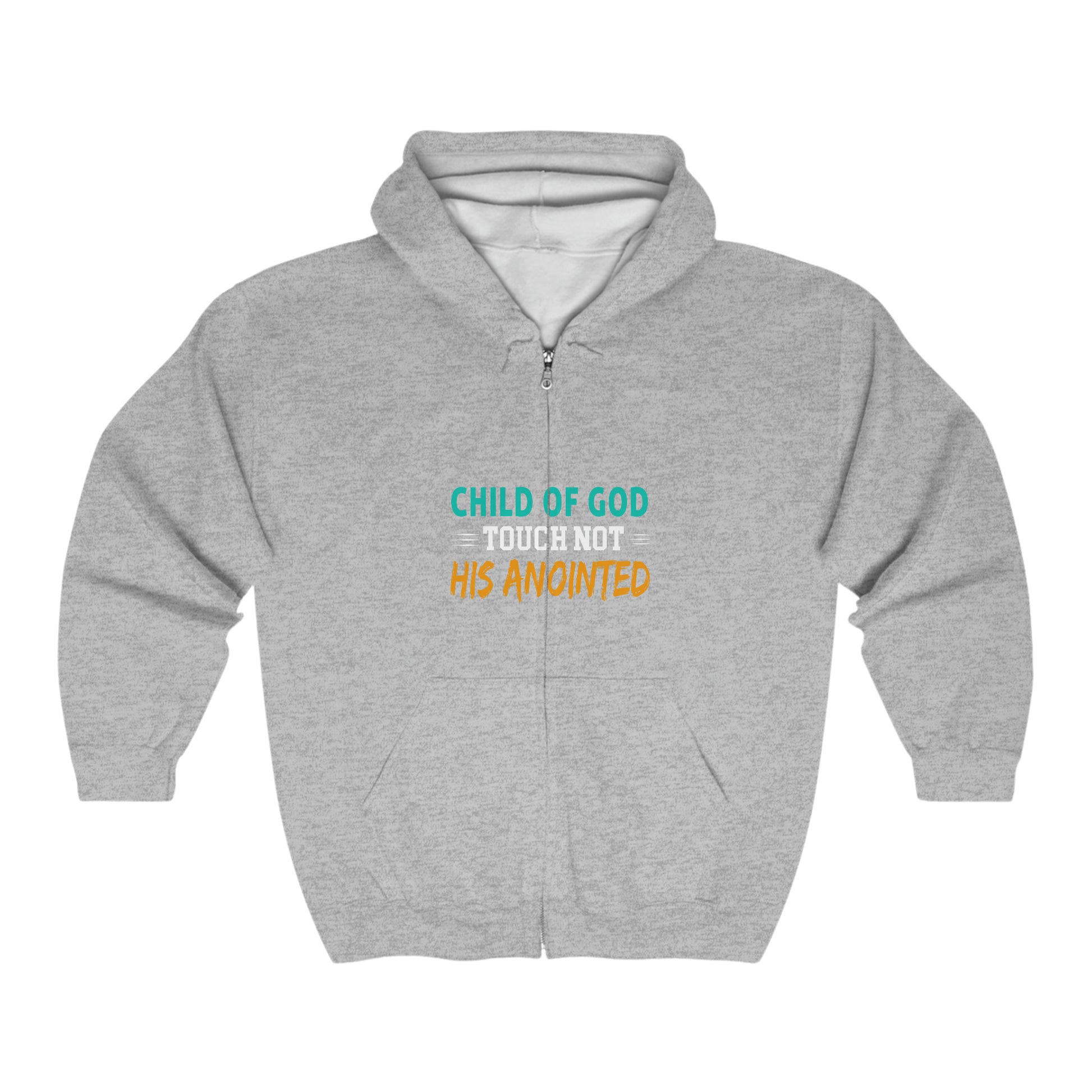 Child Of God Touch Not His Anointed Christian Unisex Heavy Blend Full Zip Hooded Sweatshirt Printify