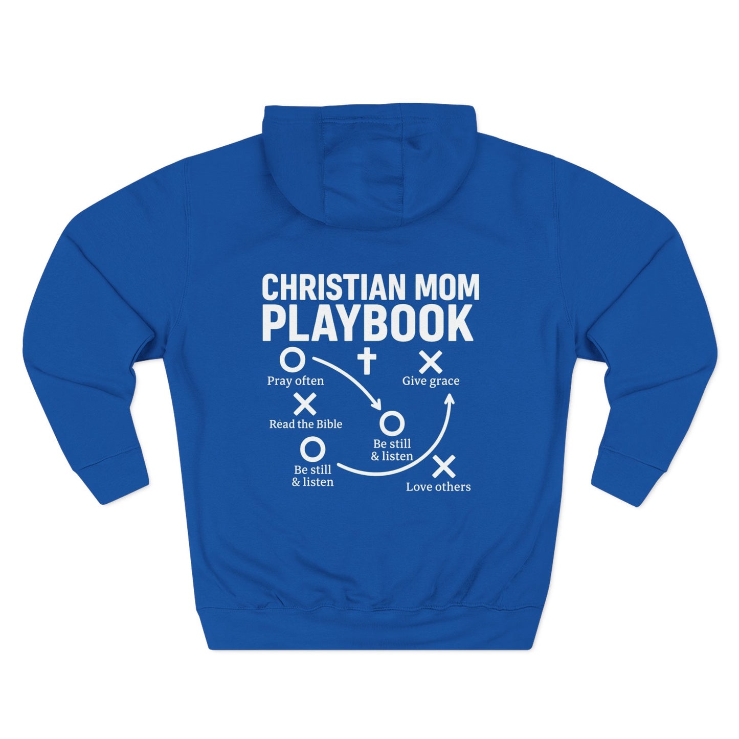 Cozy Christian Mom Playbook Women's Fleece Hoodie for Comfort, Casual Wear, Gift for Holidays, Warm Layering, Ideal for Relaxing Days - ClaimedbyGodDesigns