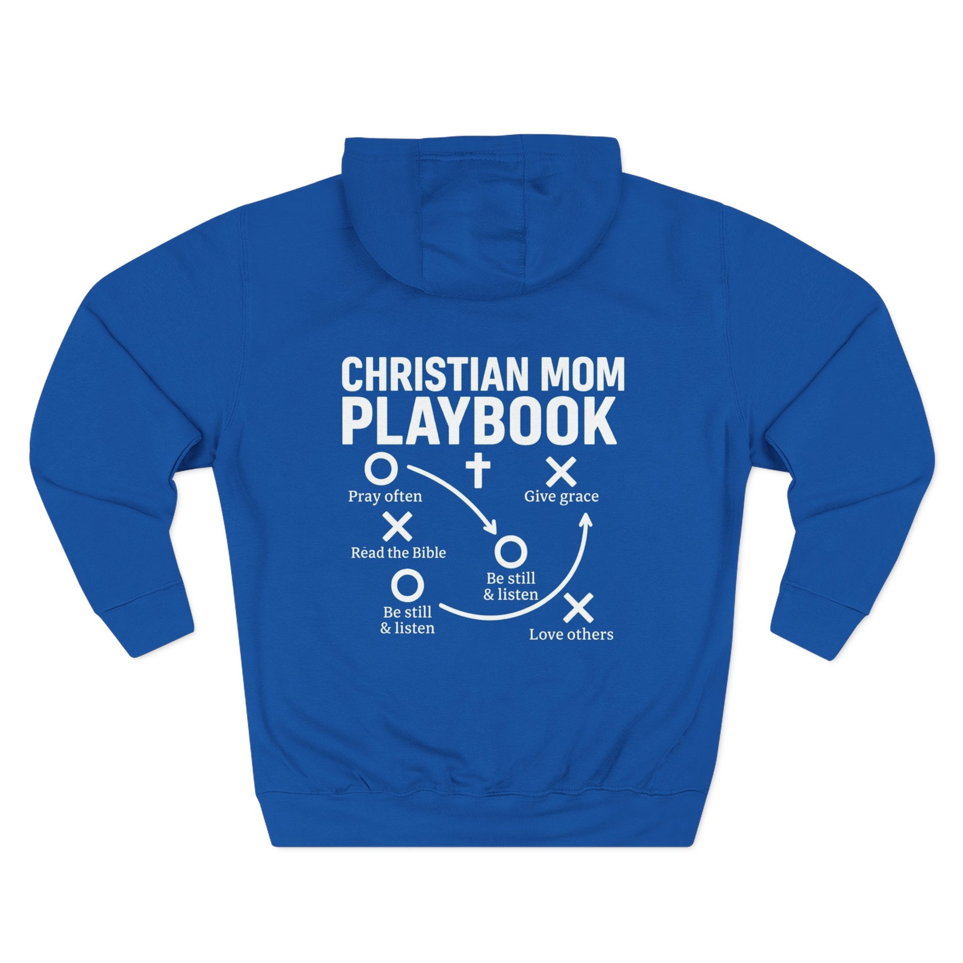 Cozy Christian Mom Playbook Women's Fleece Hoodie for Comfort, Casual Wear, Gift for Holidays, Warm Layering, Ideal for Relaxing Days - ClaimedbyGodDesigns