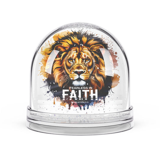 Christian Snow Globe, Religious Home Decor, Inspirational Gift, Christmas Decoration, Fearless In Faith - ClaimedbyGodDesigns