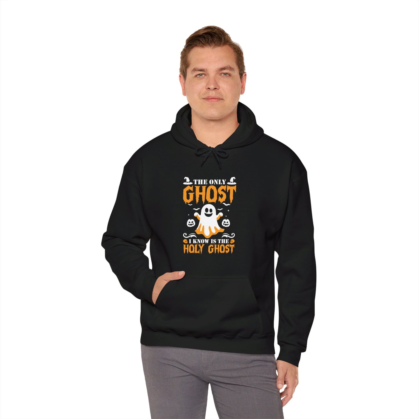 The Only Ghost I Know Is The Holy Ghost Halloween Unisex Christian Pullover Hooded Sweatshirt