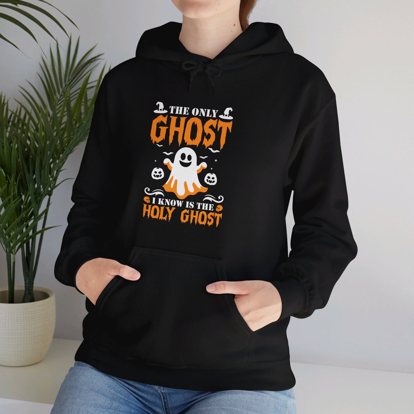 The Only Ghost I Know Is The Holy Ghost Halloween Unisex Christian Pullover Hooded Sweatshirt