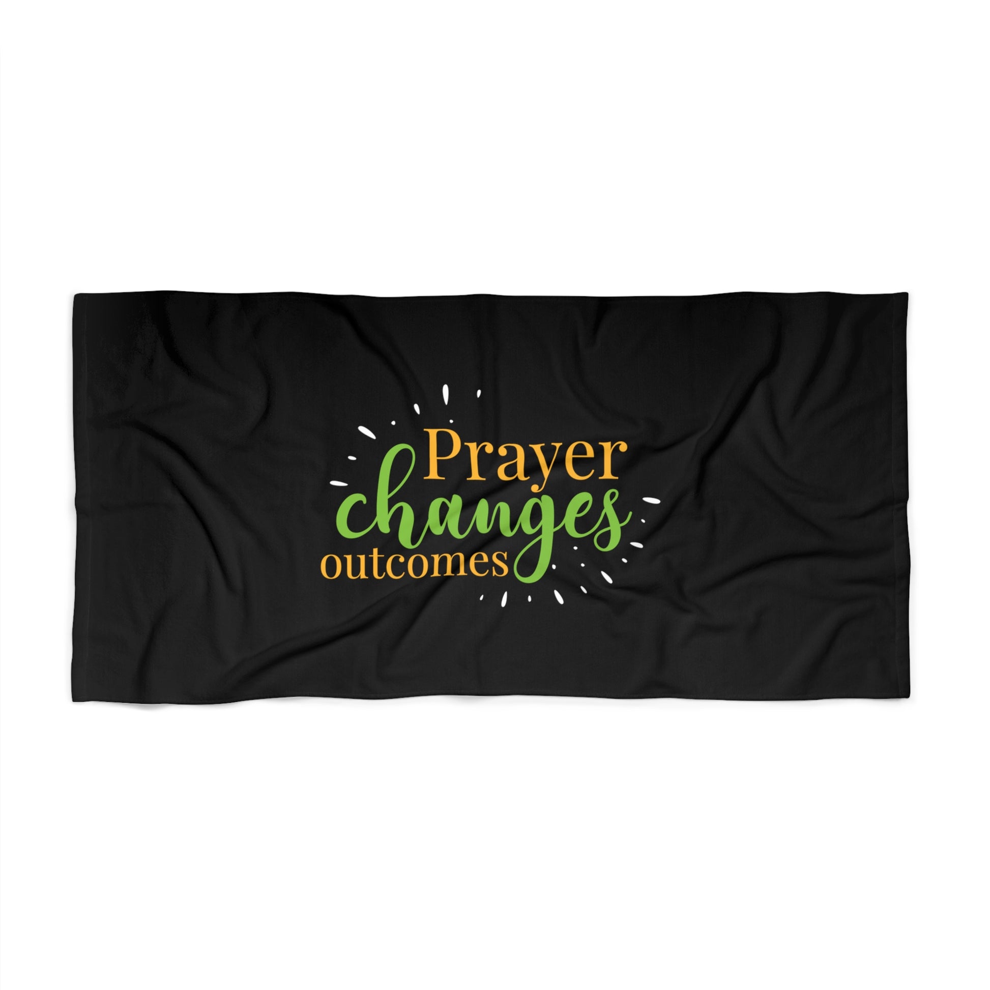 Prayer Changes Outcomes Christian Beach Towel Printify