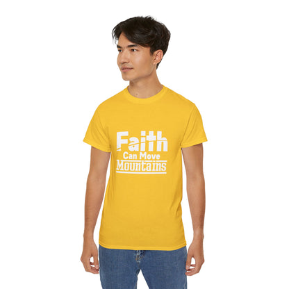 Faith Can Move Mountains Unisex Christian Ultra Cotton Tee Printify