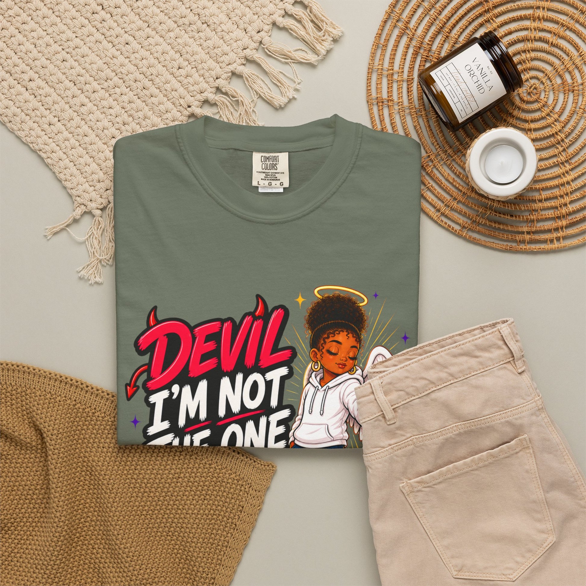 Devil I'm Not the One Today T-Shirt — Funny Angel vs Devil Graphic Tee - ClaimedbyGodDesigns