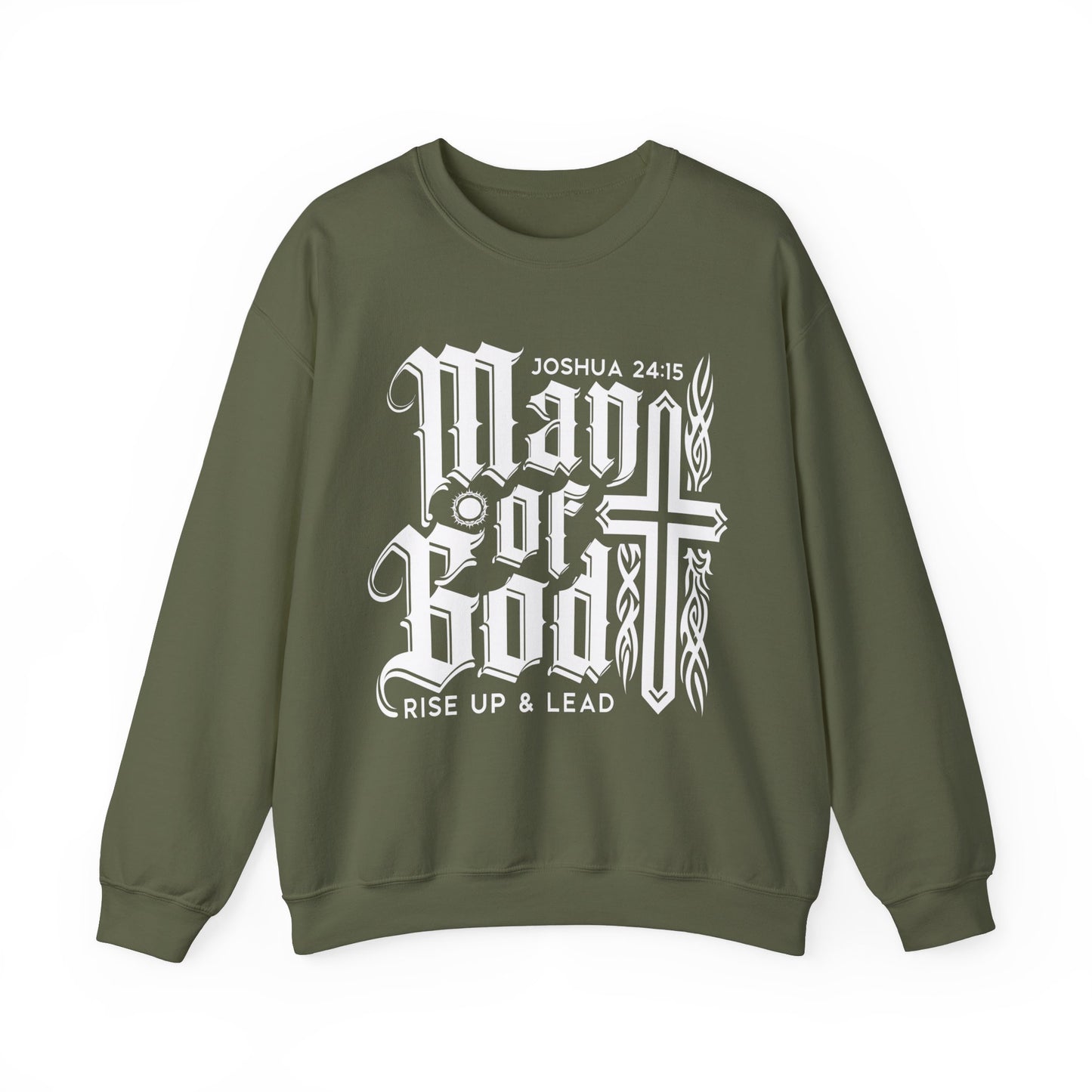 Man Of God Rise Up and Lead Men's Heavy Blend™ Crewneck Christian Sweatshirt