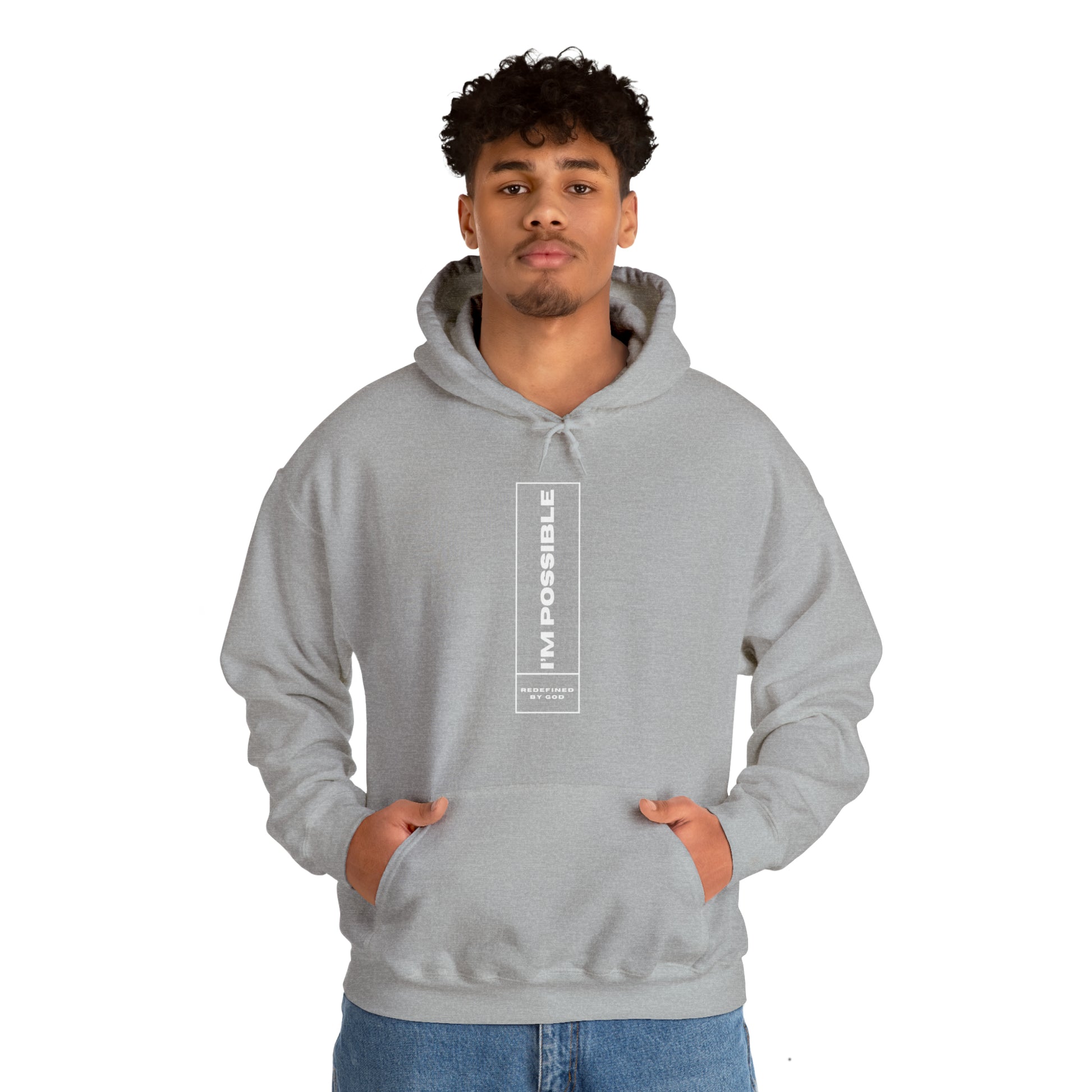 I'm Possible Redefined By God Unisex Hooded Sweatshirt Printify