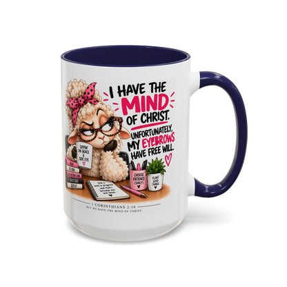 Christian Coffee Mug – "I Have the Mind of Christ" Funny Sheep Design (11/15 oz)