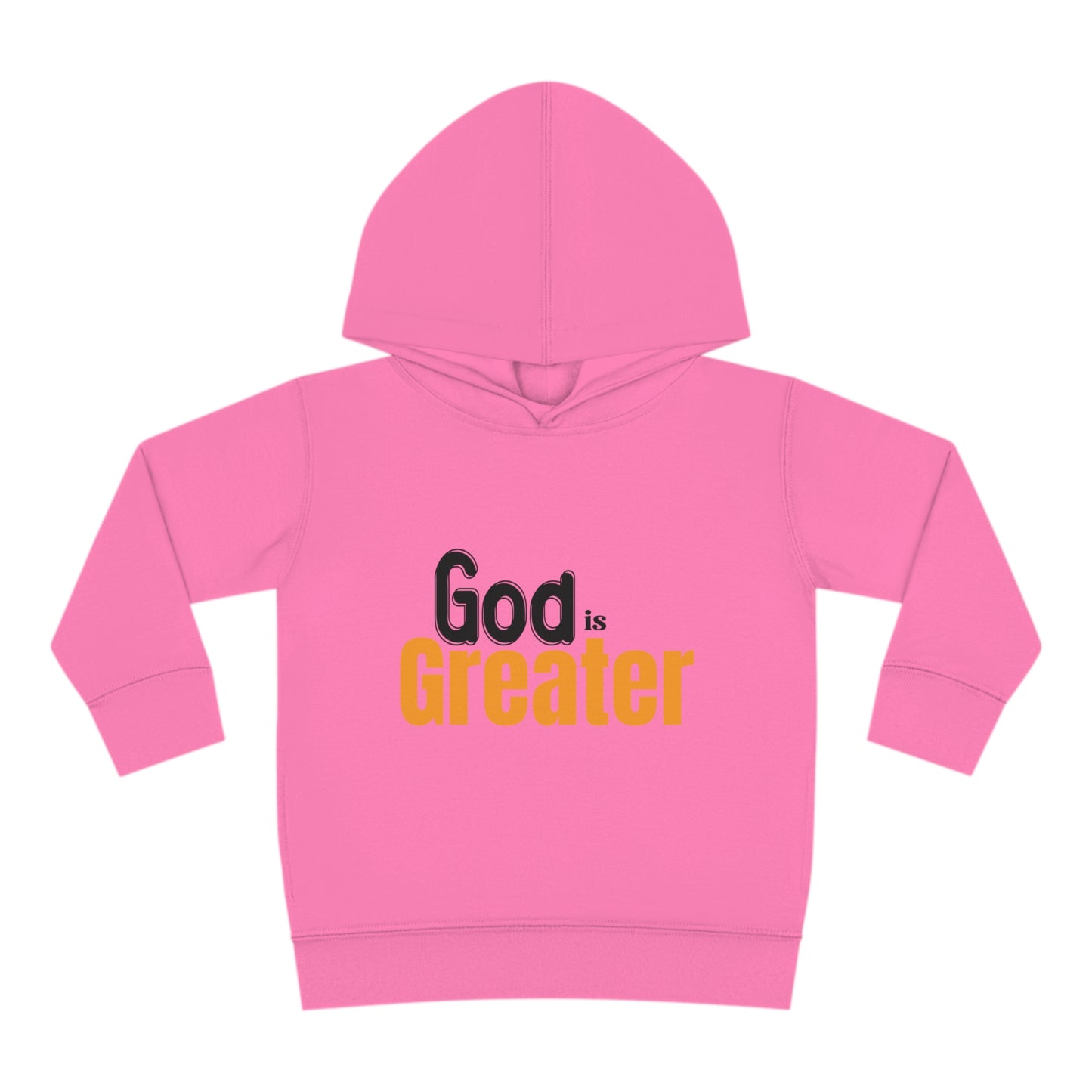 God Is Greater Christian Toddler Pullover Fleece Hoodie Printify