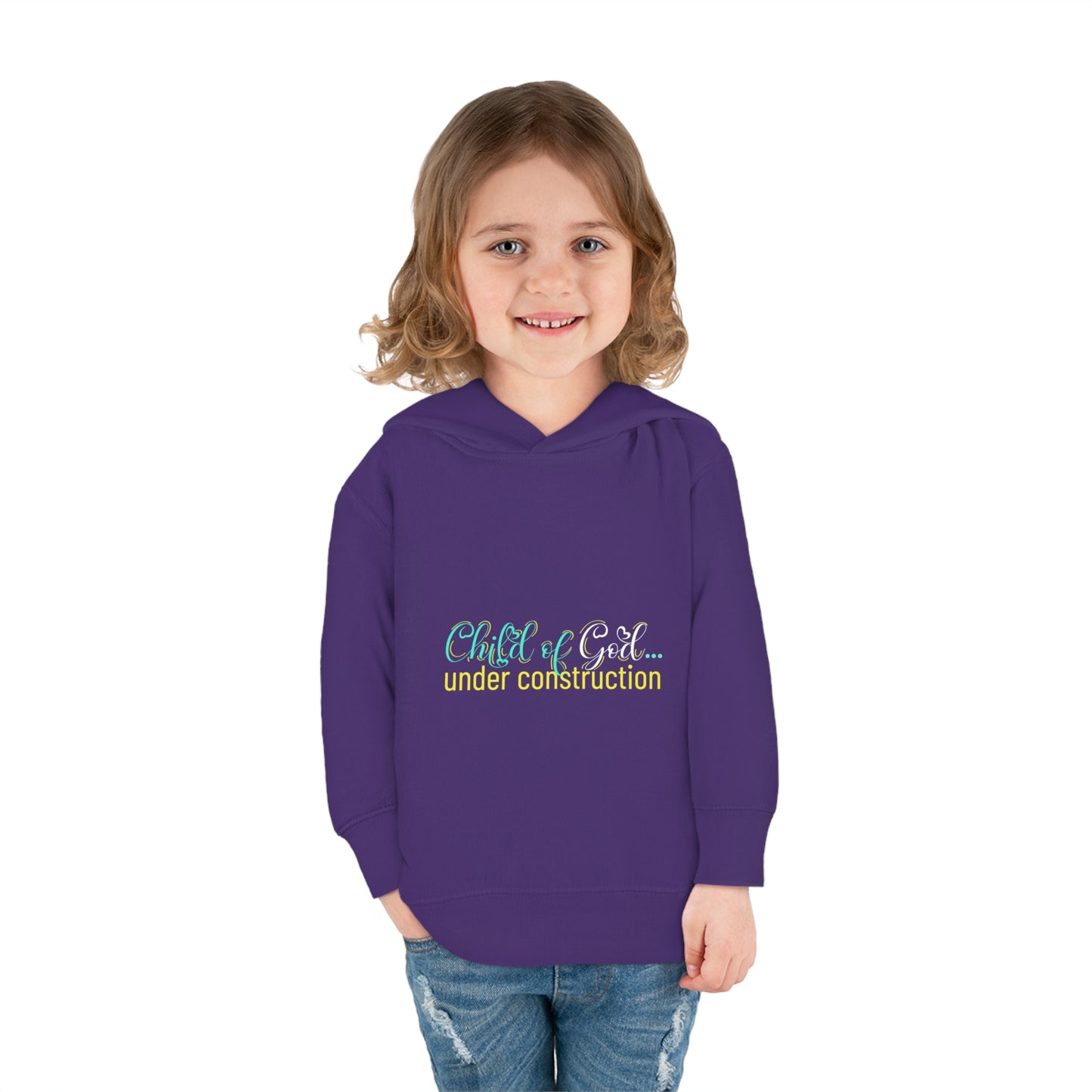 Child Of God Under Construction Toddler Christian Pullover Fleece Hoodie Printify