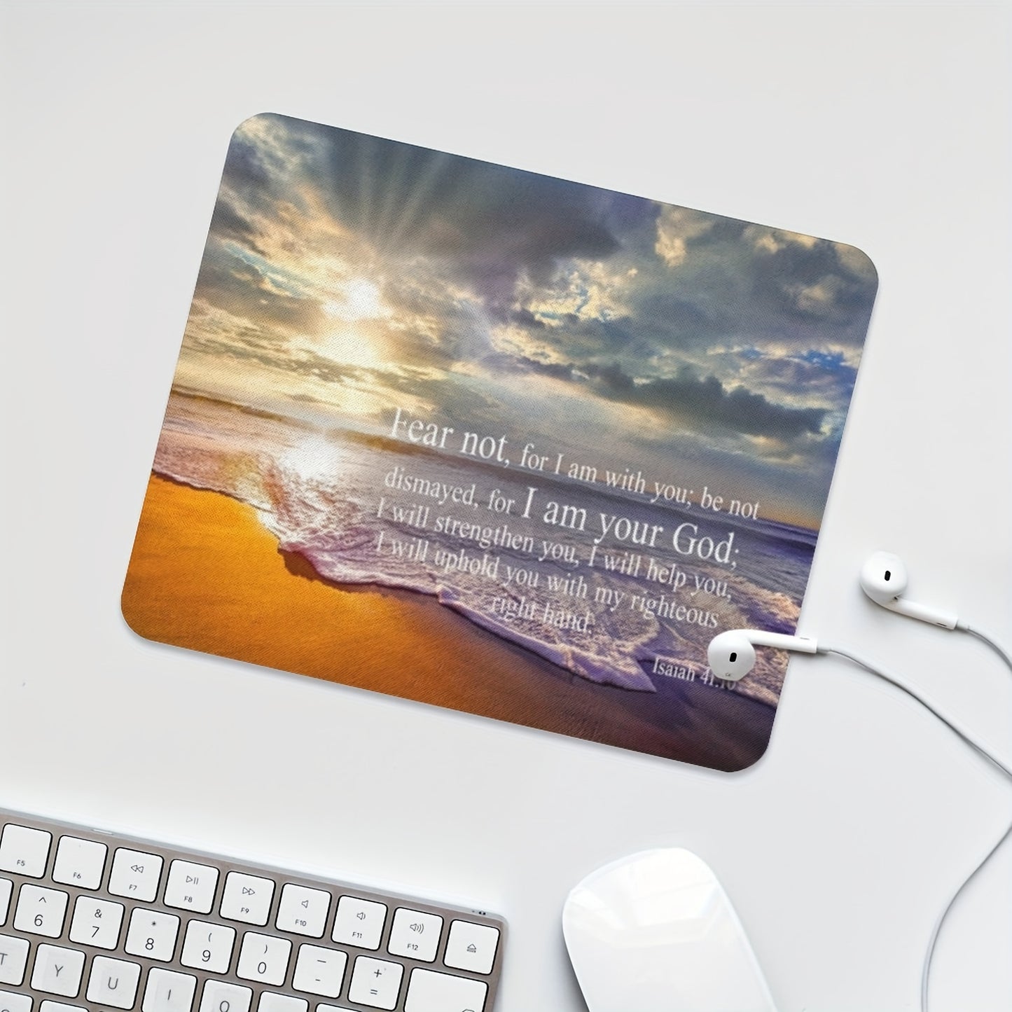 Isaiah 41:10 Fear Not I Am Your God Christian Computer Mouse Pad , 9.5*7.8*0.12inch/ 24*20*0.3cm claimedbygoddesigns