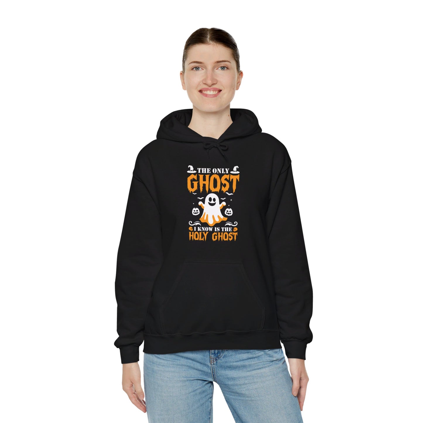 The Only Ghost I Know Is The Holy Ghost Halloween Unisex Christian Pullover Hooded Sweatshirt