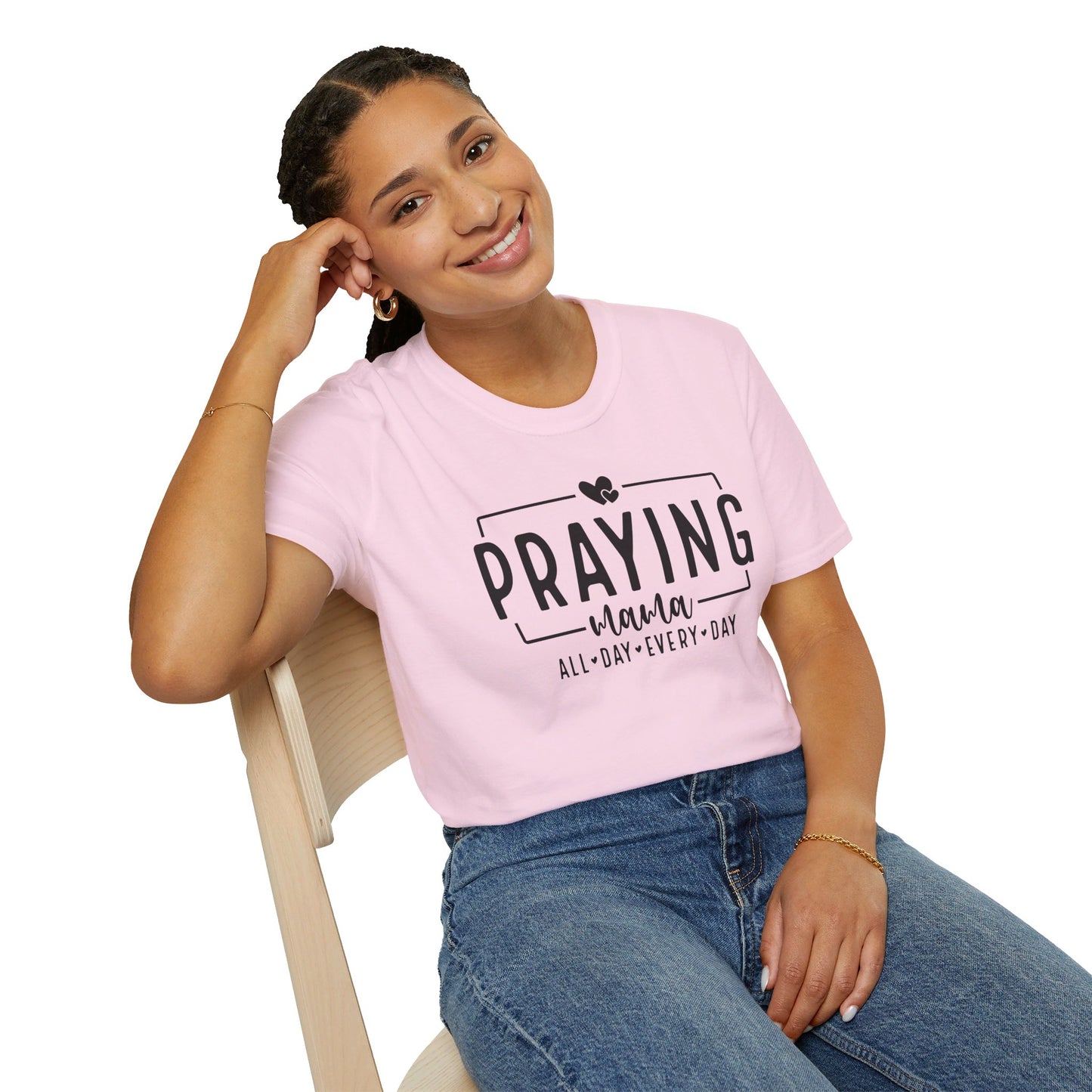 Praying Mama All Day Every Day Women's Christian T-shirt