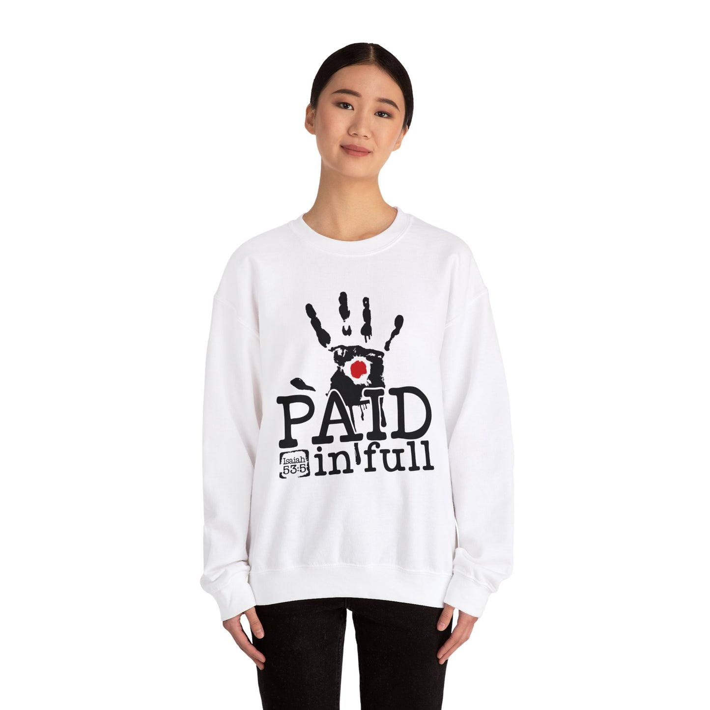 Paid In Full Jesus Paid It All Unisex Heavy Blend™ Crewneck Christian Sweatshirt