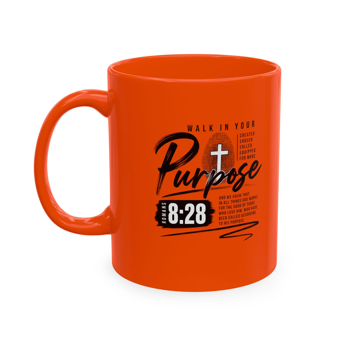 Purpose 8:28 Ceramic Mug — Christian Inspirational Coffee Cup