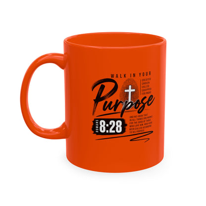 Purpose 8:28 Ceramic Mug — Christian Inspirational Coffee Cup