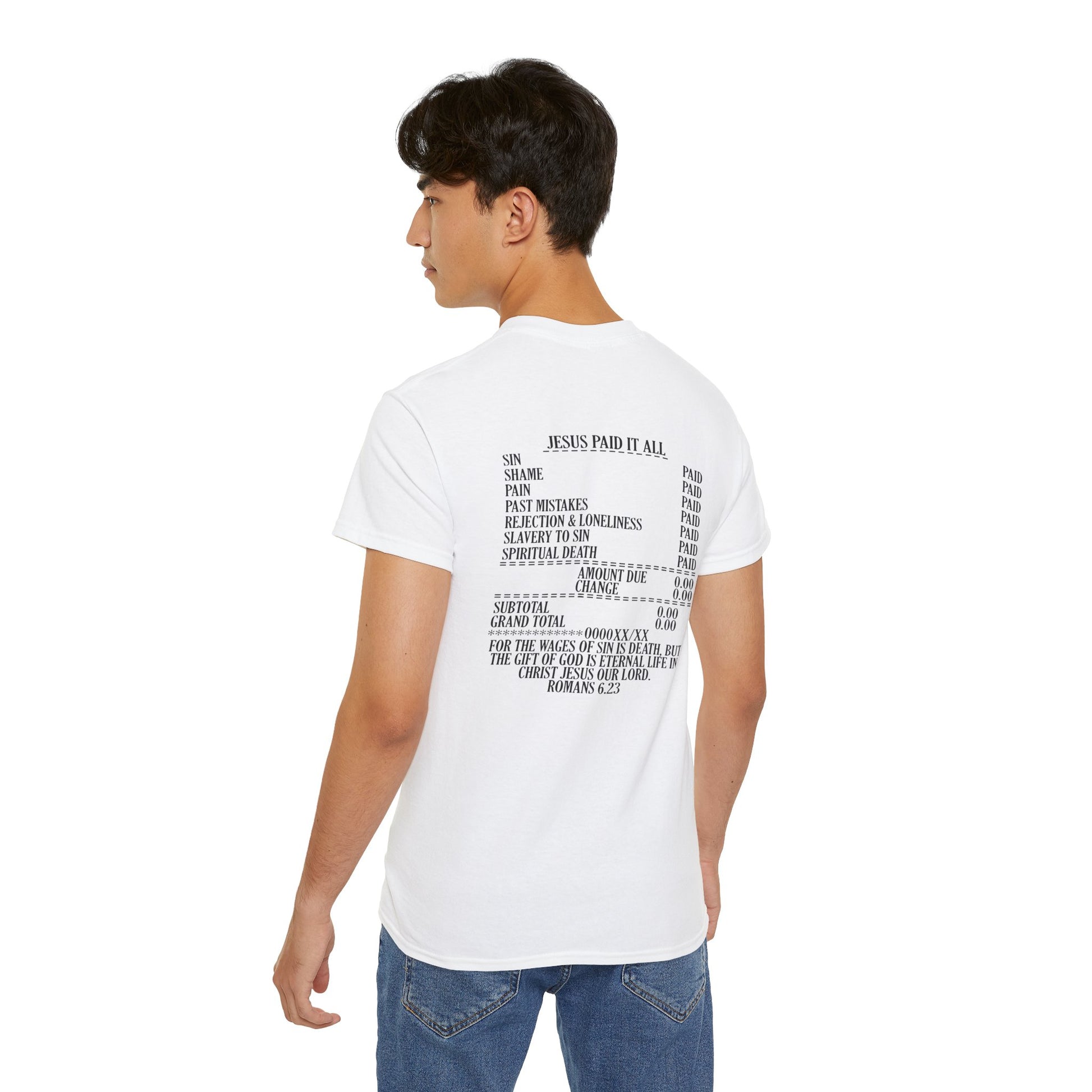 Child Of God Jesus Paid It All Receipt Unisex Christian Ultra Cotton Tee Printify