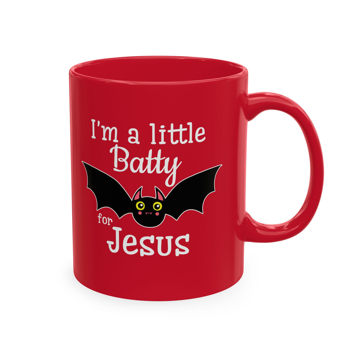 I'm a Little Batty for Jesus Mug – Christian Halloween Ceramic Coffee Cup