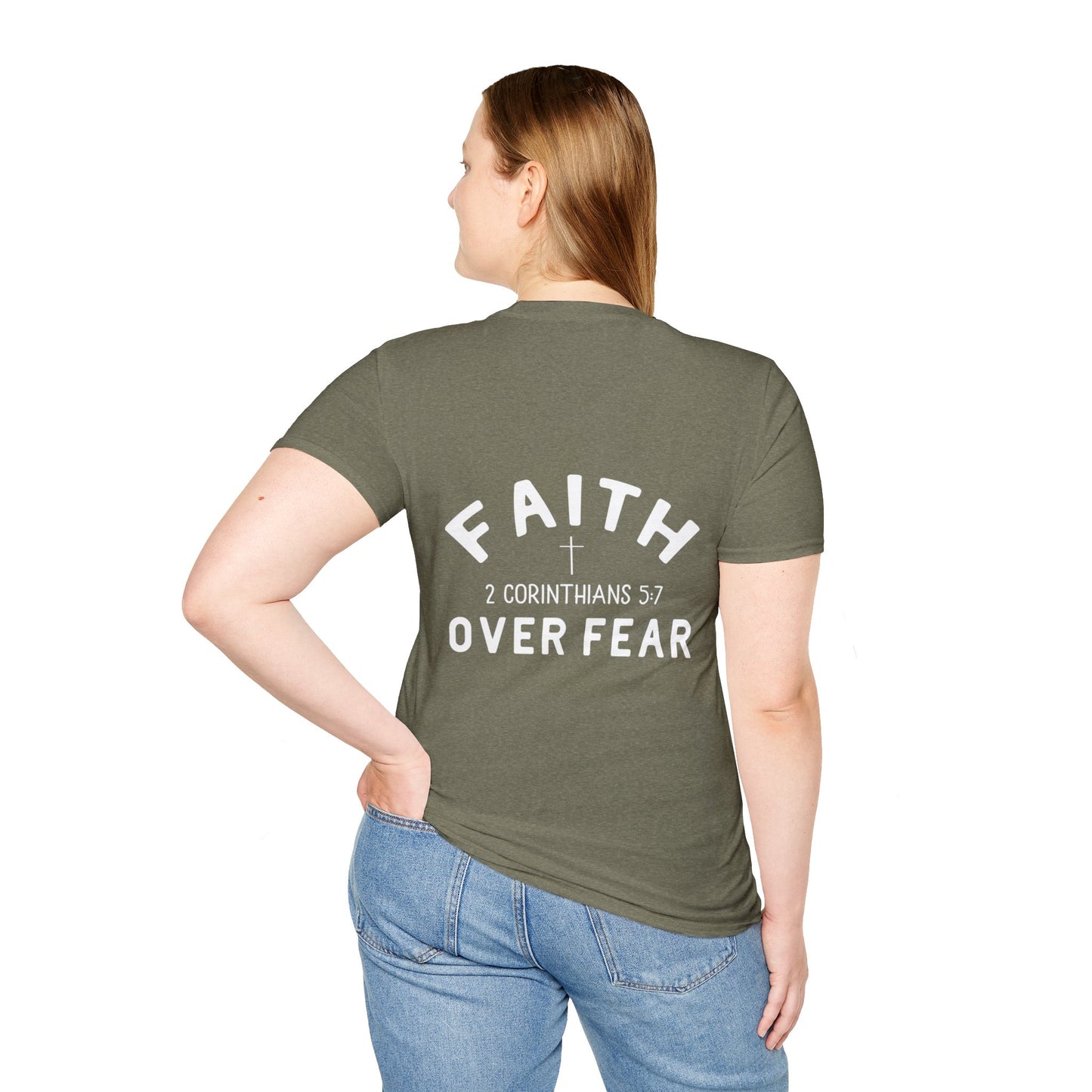 Faith Over Fear 3 Crosses   Christian Unisex T-shirt