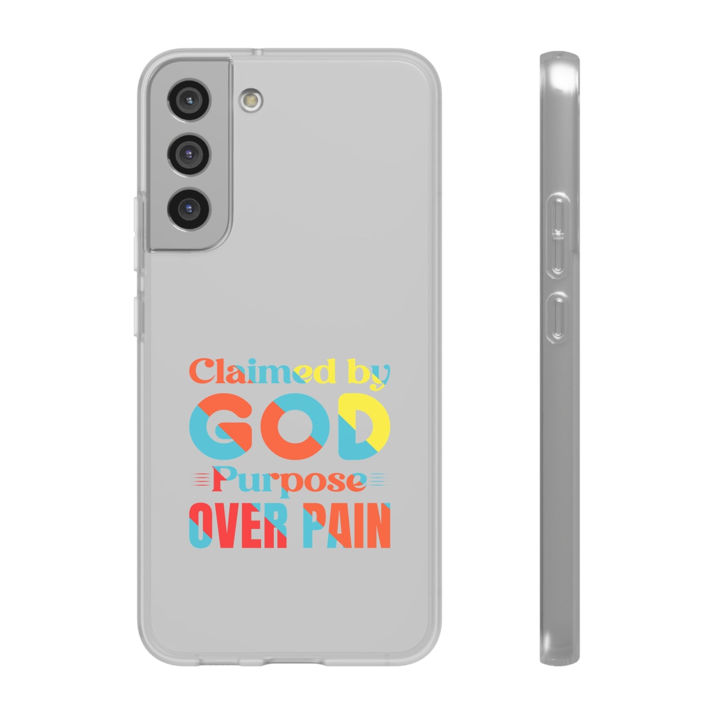 Claimed By God Purpose Over Pain Christian Flexi Phone Case Printify