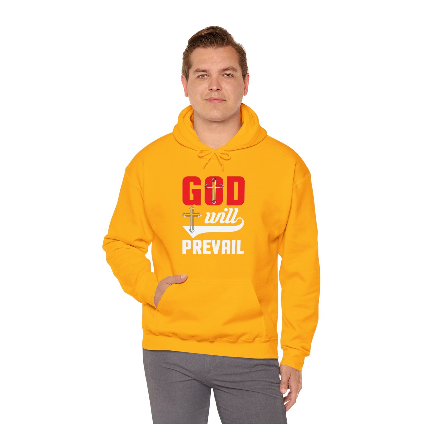 God Will Prevail Unisex Christian Hooded Pullover Sweatshirt