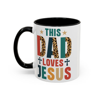 This Dad Loves Him Accent Coffee Mug - Perfect Gift for Father's Day and Christian Dads