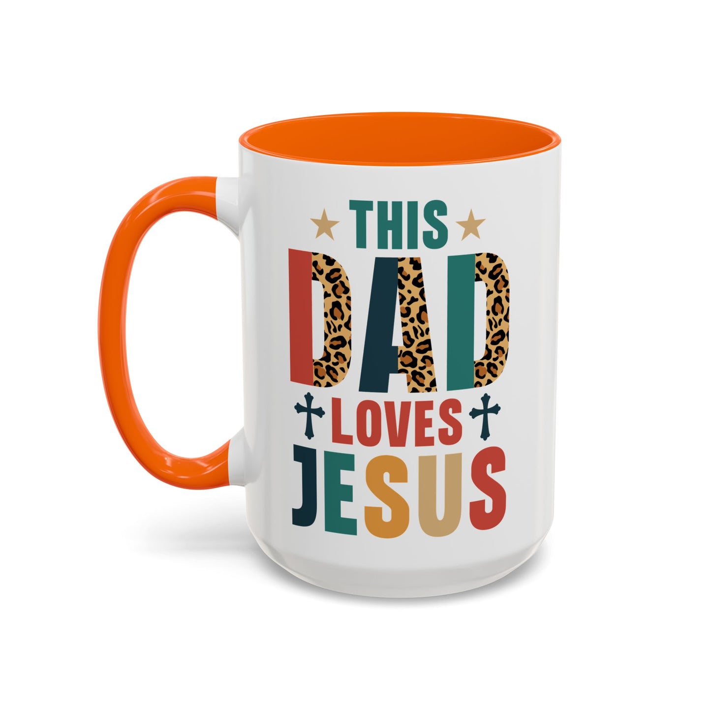 This Dad Loves Him Accent Coffee Mug - Perfect Gift for Father's Day and Christian Dads
