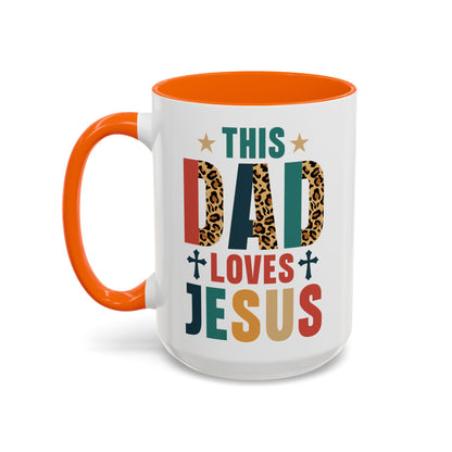 This Dad Loves Him Accent Coffee Mug - Perfect Gift for Father's Day and Christian Dads