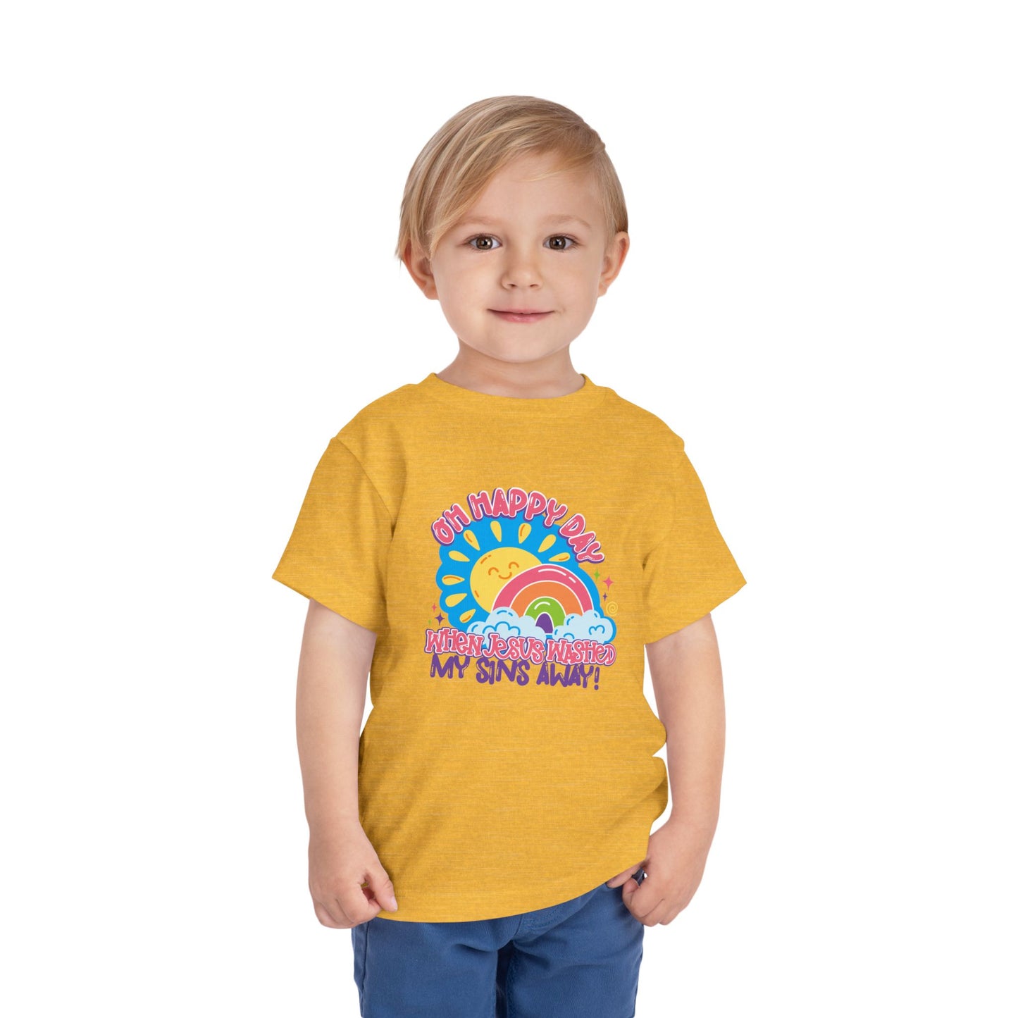 Oh Happy Day When Jesus Washed My Sins Away Christian Toddler T-Shirt