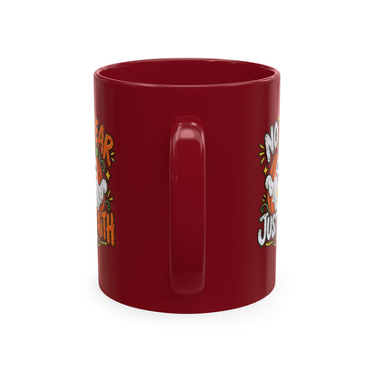 Halloween Ghost Christian Ceramic Mug — "No Fear, Just Faith" Pumpkin Coffee Cup