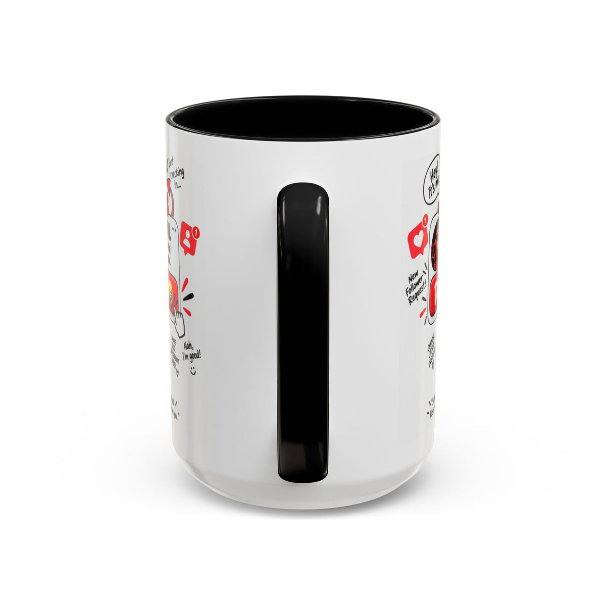 Decline the Devil Coffee Mug — "The Devil Has Requested to Follow You" (James 4:7)