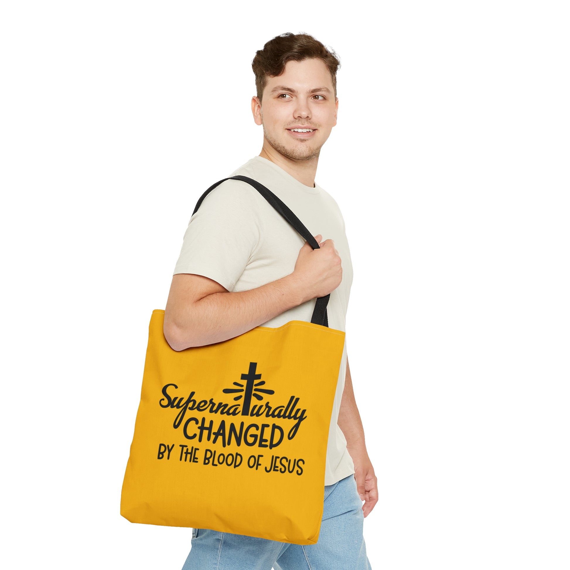 Supernaturally Changed By The Blood Of Jesus Christian Tote Bag Printify