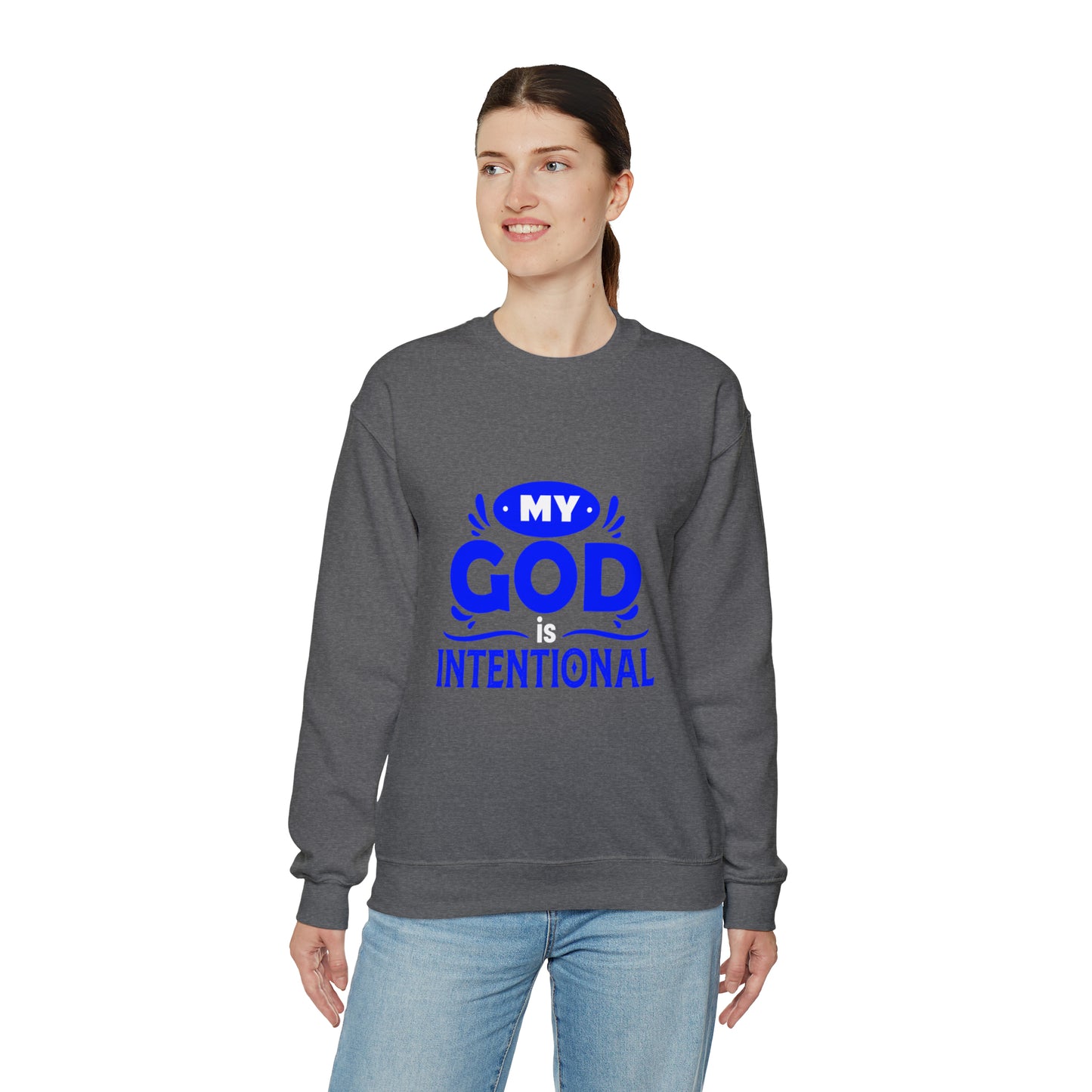 My God Is Intentional Unisex Heavy Blend™ Crewneck Sweatshirt