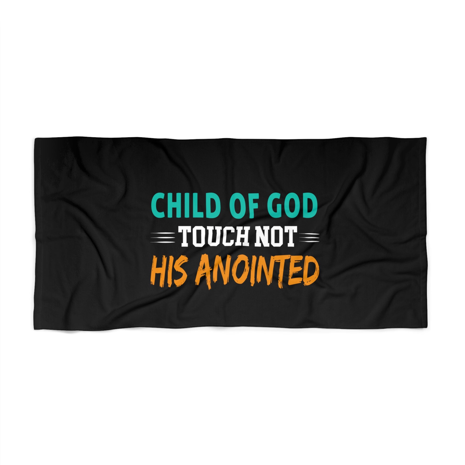 Child Of God Touch Not His Anointed Christian Beach Towel Printify