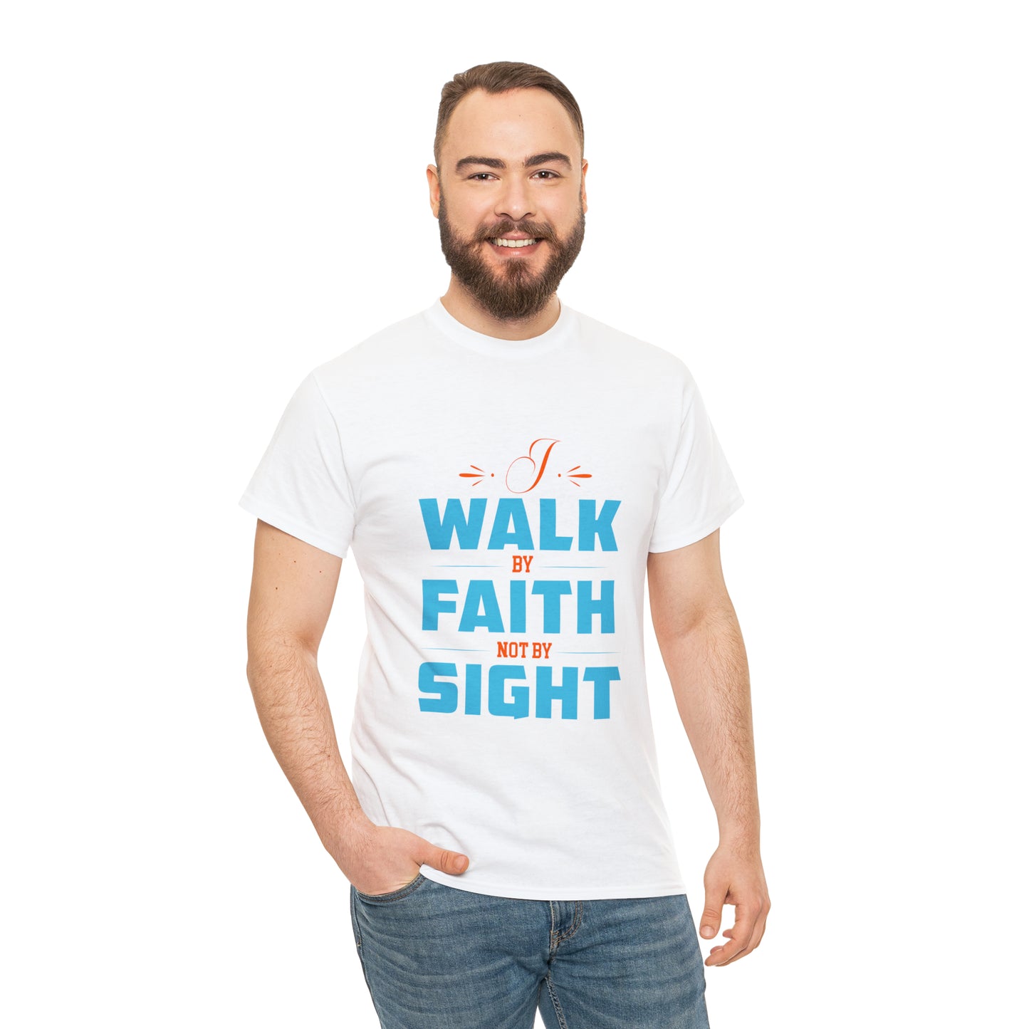 I Walk By Faith & Not By Sight Unisex Heavy Cotton Tee