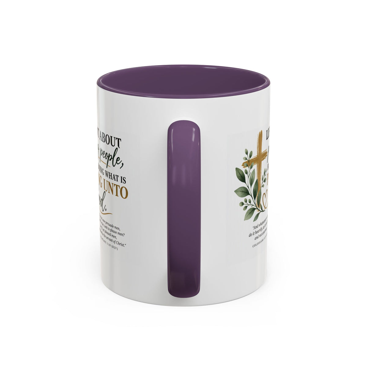 Christian Coffee Mug – "Pleasing Unto God" Inspirational Accent Mug (11/15oz)