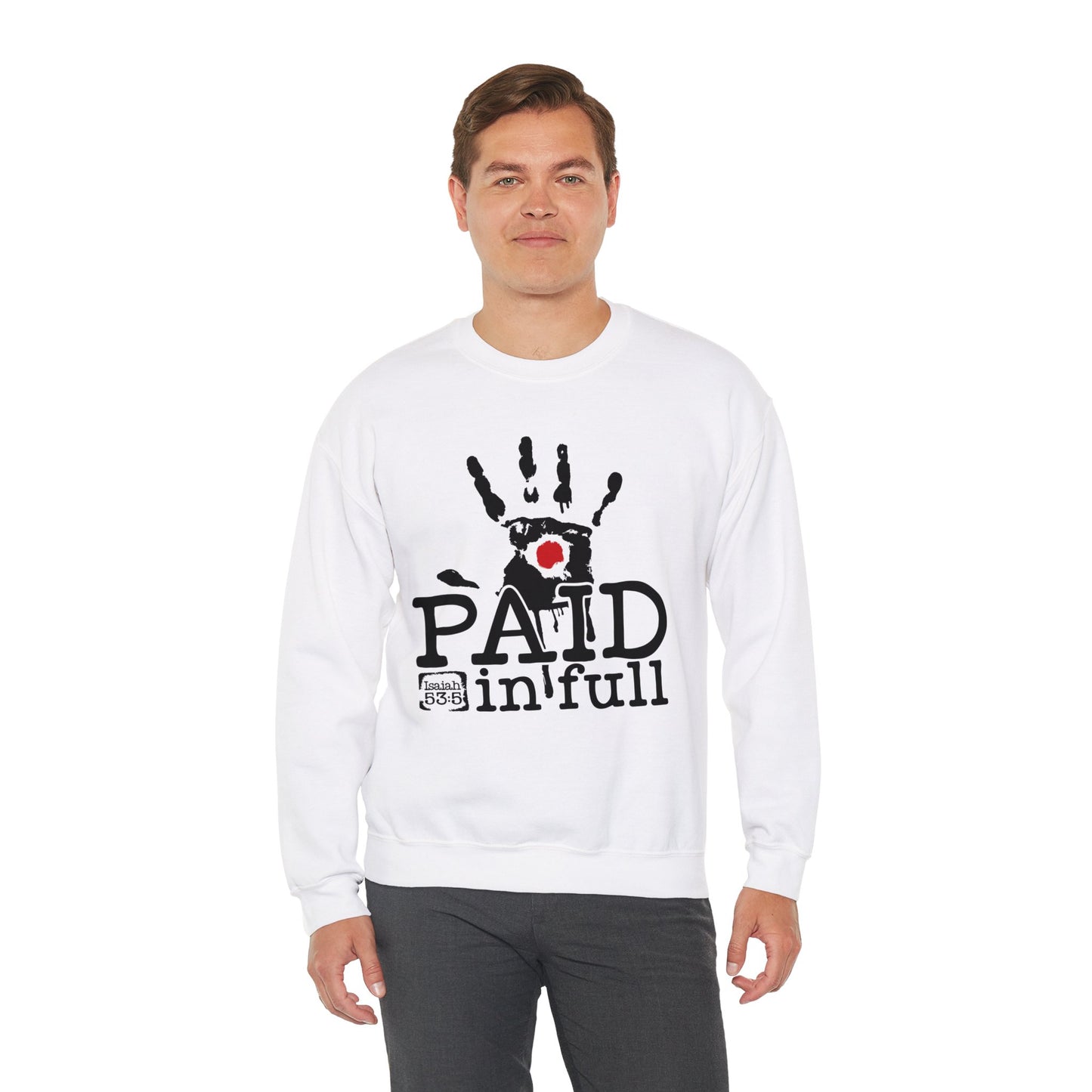 Paid In Full Jesus Paid It All Unisex Heavy Blend™ Crewneck Christian Sweatshirt