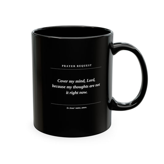 Prayer & Protection Scripture Ceramic Mug — 'Prayer Request' Inspirational Coffee Cup