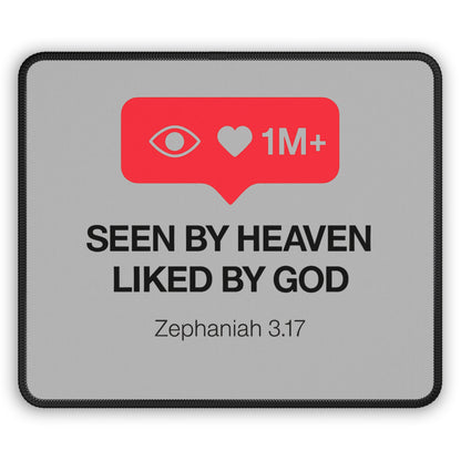 Inspirational Gaming Mouse Pad - 'Seen by Heaven, Liked by God' - Perfect Gift for Gamers, Faith - Based Motivation, Desk Accessories - ClaimedbyGodDesigns